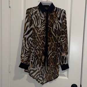 Animal Print Button Down Shirt